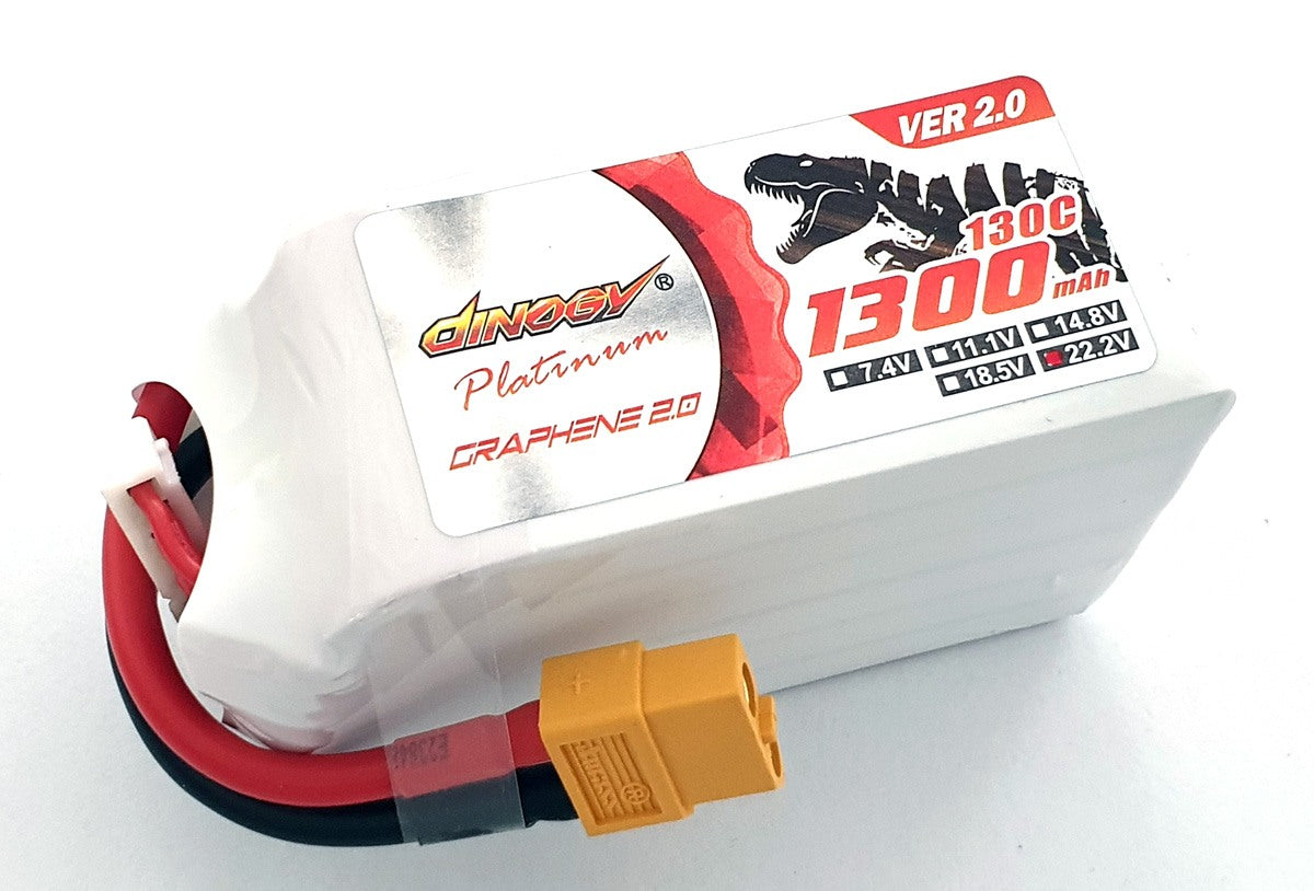 Dinogy Platinum Graphene 2.0 6S 1300mAh 130C LiPo